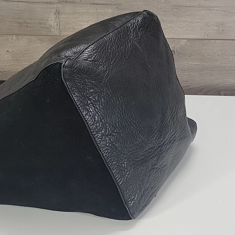 Large Margot Black Women’s Leather & Suede Tote Bag